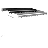 Generic Automatisch Einziehbare Elektrische Markise mit Fernbedienung, Terrassenmarkise, inklusive Wandhalterung, Sonnenschutz, Balkonmarkise(Blau und Weiß 600x300 cm) (300 x 250 cm)