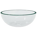 vidaXL Waschbecken, Becken für Badezimmer Waschraum Nasszelle, Aufsatzwaschbecken über der Theke, Waschschale Waschtisch, Hartglas Transparent