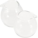 TEHAUX 2 Stck Mini Glas Milchkännchen Kleine Klare Milchkanne mit Ausguss Hitzebeständig Vielseitig für Kaffee Saucen Dressings Handlich Bruchsicher Spülmaschinengeeignet Stilvoll für