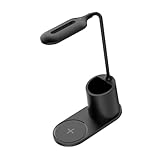 Gralara Schnurlose Lampe mit 15 W Aufladung Zum Lesen Und Arbeiten, Schwarz