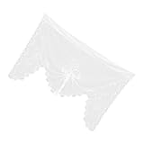 LOORGVEL Semi-Sheer Weiß Vintage Spitzen-schal mit Floralem Muster Elegante Swag Gardine aus Polyester Pflegeleicht Lichtdurchlässig Vielseitig für Wohnzimmer Küche Bad und Schlafzimmer