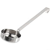 TDCuizent Saucenlöffel Schöpfkelle mit flachem Boden in Unzenmessungen für gleichmäßiges Verteilen von Pizza oder Tomatensauce Edelstahl Utensil zum Schöpfen und Portionskontrolle