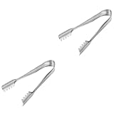 TOPBATHY 2St Eisclip aus Edelstahl servierzange zuckerzange Lebensmittelzange Grillzange Eistütenhalter Eiswürfelbereiter Küchenzange für Eiswürfel Eiswürfelzange Rostfreier Stahl Silver