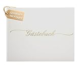 HSTLR Gästebuch Hochzeit mit Fragen zum Ausfüllen Plastikfrei Verpackt - 120 Seiten Dickes Premium-Papier Mit Goldenem Titel Ideal Für Ihre Hochzeit