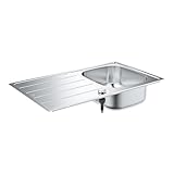 GROHE K200 | 1 Becken | Küchenspüle - Top Mount reversibel | inklusive: Ablaufgarnitur, Siebkorb, Montageset | Edelstahl | 31552SD1
