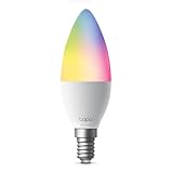 Tapo L430C Smarte WLAN Glühbirne E14, 470 Lumen, 16 Mio. Farben, dimmbar, Zeitplan & Timer, Energieüberwachung, Kompatibel mit Alexa, Google Assistant und Samsung SmartThings