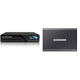 Dreambox 13590 Two Ultra HD BT 2X DVB-S2X MIS Tuner 4K 2160p E2 Linux Dual WiFi H.265 HEVC, schwarz & Samsung Portable SSD T7 , 1TB, 1.050 MB/s Lesen, 1.000 MB/s Schreiben, Metallic Black