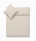 Julido Jersey-Bettwäsche-Set und Kissenbezug, 100% Baumwolle (Oeko-TEX). 2-teiliges Bettwäsche-Set mit Reißverschluss, ultraweich und atmungsaktiv (Taupe, 135 x 200 + 80 x 80 cm)