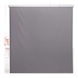 Relaxdays Duschrollo, 160x240 cm, Seilzugrollo für Dusche & Badewanne, Decke & Fenster, Badrollo wasserabweisend, grau