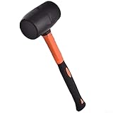 Gummihammer mit Fiberglasgriff für Heimwerker und Basteln (schwarz)