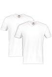LERROS Herren Doppelpack V-Ausschnitt T-Shirt, Weiß, XL EU