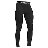 HYCOPROT Kompressionshose Herren Schnelltrocknende Laufhose Sport Baselayer Leggings Atmungsaktiv Baselayer Leggings Trainingshose Funktionsunterhose Tight Hose für Basketball Fitness (Schwarz, XL)