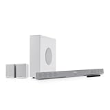 Teufel CINEBAR 11 Surround 4.1 Set - Soundbar Sound System mit Kabellose Rear-Speaker, Dolby Audio, Platzsparender T6 Subwoofer, Bluetooth aptX, HDMI CEC, 4K-Pass-Through - weiß