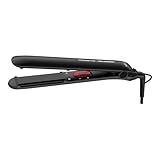 Rowenta SF161L x Karl Lagerfeld Easyliss Haarglätter, Ein-Knopf-Bedienung, Keramik-Turmalin-Beschichtung, bewegliches Platten-System, Straight & Curl-Funktion, konstante 200°C, Schwarz/Rot, 1 Stück