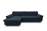 DOMO. collection Ecksofa Franzi, Sofa mit Rückenfunktion, Couch in L-Form, Eckcouch, Polsterecke 279 x 170 x 81 cm (BxTxH), dunkelblau