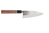 KAI Seki Magoroku Redwood Deba 15,5 cm Klingenlänge - 1K6 Edelstahl mit 57 (±1) HRC - hochglanzpolierte Klinge - Pakkaholz Red Wood - Handgefertigt in Japan