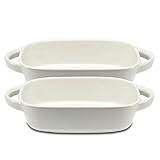 Supremery 2x Auflaufform Ofenform Backform Klein aus Keramik- Ideal für 2 Personen - Auflaufform für Lasagne Tiramisu - rund - 2er Set