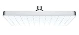 WENKO Duschkopf, Nie wieder Kalk, Automatic Cleaning, Duschbrause, Antikalk mit automatischer Reinigungsfunktion, Regendusche, Eckig, Chrom, (B x L): 25 x 17 cm