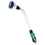rainfactory Multifunktionaler Garten-Gießstab Lang 45cm mit 8 Sprühmuster – Gartenbrause Metall Frostsicher – Garten Spritze mit Daumensteuerung – Gartenschlauch Aufsatz und Düse für Bewässerung