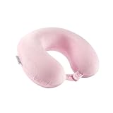 Egret Memory Foam Nackenhörnchen für Reisen - Ergonomische Unterstützung für Kopf, Nacken & Kinn - Super Leicht Nackenkissen für Flugzeug, Auto, Büro(Rosa)