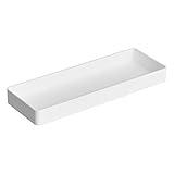 Amazon Basics Rechteckig, Kunststoff-Organizer, Halb-Zubehörablage, 23.8 x 8.3 x 2.5 cm, Weiß