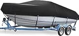 Big Ant 600D Bootsabdeckung Persenning, 100% Wasserdicht Bootspersenning, Staubdichte UV-beständige Bootsplane für Yacht Schnellboot Angelboot V-Rumpf - 17 x 19 FT
