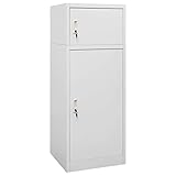 LLEZKBR Furniture Select Sattelschrank, Hellgrau, 53 x 53 x 140 cm, Stahl