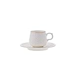 Karaca Blob 6 Personen 90 ml Kaffeetassen Mochatassen-Espressotassen Set aus Porzellan, Robuste Mokkatasse, Dicker Trinkrand, Material Porzellan