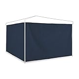 Relaxdays Seitenteile für Pavillon, 2er Set, 3x2 m, wasserdicht, ohne Fenster, Klettverschluss, Kunststoff, dunkelblau