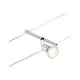 Paulmann 94443 CorDuo Seilsytem Spot Salt DC max. 10 Watt Seilleuchte erweiterbar Chrom matt Kunststoff GU5,3 Drahtseilsystem ohne Leuchtmittel