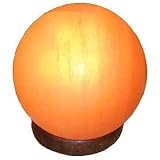 Bosalla Salz Lampe Kugel Planet runde Form Ø 14 cm Kristall Leuchte Salt Range Pakistan mit Spezial Leuchtmittel Kabel in WEIß + SCHWARZ Länge 120-500 cm wählbar (Weiß, 1200)