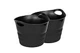 Kreher Set: 2 x Mehrzweckkorb 42 Liter, flexibel und strapazierfähig (Schwarz)