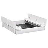 Rantry Sandkasten aus Fichtenholz, weiß, 95 x 90 x 15 cm, Möbel für Haus, Innen- und Außenbereich, Wohnzimmer, Schlafzimmer, Dekoration für Möbel