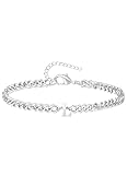 TOLOWOBK Armband Herren mit Buchstaben, Silber Edelstahl Panzerkette Armband Männer Jungen A-Z Buchstabe Armbänder für Herren Jahrestag Weihnachten Geburtstag Geschenk für Papa Sohn Freund Bruder