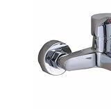 Einhebel-Brausemischer Duscharmatur Badewannenarmatur Mischbatterie Silber für Badewanne und Dusche, Wandmontage, Messing Einhand Armatur 1/2 Zoll für Badezimmer, Aufputz, Modernes Design