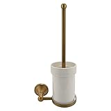 Bumdenuu Toilettenbürste aus Messing, Antik-Optik, Bürstenhalter mit Keramikbecher