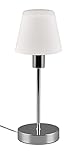 Trio Leuchten Tischleuchte Luis II 595700106, Metall Chrom, Glas weiß satiniert, exkl. 1x E14, On/Off Touch
