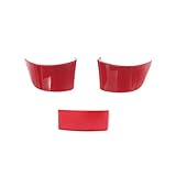 Getriebe Panel Trim Für Golf 5 MK5 Für Passat B6 Für Jetta Für Tiguan 2007 2008 2009 2010 2011 Auto Lenkrad Dekorative Patch Abdeckung Aufkleber ABS Mittelkonsole Panel(3Pcs Red)