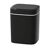 Automatischer Sensor-Mülleimer, 14 l, 20 x 23 x 31,5 cm, automatischer Sensor-Abfalleimer, Küche, Bad, Büro, Touch-Steuerung, Mülleimer (schwarz)