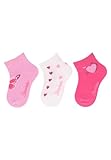Sterntaler Kurz -Socken 3er Pack Herzen - kurze Kindersocken für Mädchen - Kurzsocken mit Motiven - Socken für Kinder im Set - blütenrosa, 18
