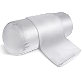 Prasacco 2 Stück Nackenrollenbezug, 41 x 15 cm Bezug für Nackenrolle Grauer Seidenimitat Satin Nackenkissenbezug mit Reißverschluss für Kissenrollen aus Memory-Schaum und Nackenkissenrollen