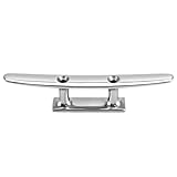 QWORK® 150mm Klampe aus Edelstahl 316, Flach mit 2-Loch, Extrem Rostfrei, Salzwasser- & UV-beständi - Festmacherklampe für Tauwerk, Seile, Fahnenmasten