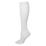 Generisch 6 Paar einfarbige Kompressionssocken mit mittlerem Schlauch, Sportsocken, Drucksocken, Wadensocken, Drucksocken Strümpfe Schaf (White, S)