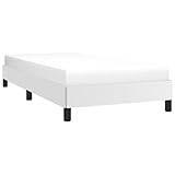 vidaXL Polsterbett Bett Kunstlederbett Einzelbett Bettgestell Bettrahmen Lattenrost Schlafzimmerbett Schlafzimmermöbel Weiß 100x200cm Kunstleder