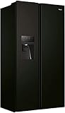 Haier HSR3918FIPB Side-by-Side Kühl-Gefrier-Kombination/Farbe: Schwarz / 337 L Kühlteil / 178 L Gefrierteil/Wasser- und Eiswürfelspender/Festwasseranschluß/Multi Airflow/Total No Frost