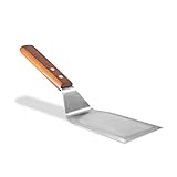 Bellemain Edelstahl-Spatel | Robuster Spatel-Pfannenwender, abgeschrägte Kanten, Hartholzgriff | Großer Metallspatel für Gusseisenpfanne, Grillplatte, Flachgrill, Hamburgerspatel, Grillschaber