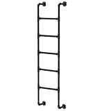 Feuerleiter, 240 cm, Wandmontage, Dachboden, Sicherheitsleiter aus Metall, Eisenrohr, Fensterbrunnen, Leiter