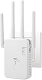 WLAN Verstärker, 1200Mbit/s WLAN Repeater, 5G & 2.4G Dualband Ultraxtender WiFi Verstärker mit LAN anschluss, WPS, Kompatibel mit 99% Standard-WiFi Routern, Deckt bis zu 9200Sq.ft und 35 Geräte