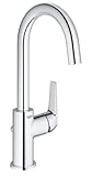GROHE Start Flow - Einhand- Waschtischarmatur (wassersparend, langlebige Oberfläche, L- Size), chrom, 23811000, Silber