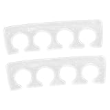 FIXOSHEE 2 Stück Zehentrenner aus Weichem Silikon Transparente Zehenspreizer für Damen Wiederverwendbare Nail Art und Pediküre Fußpflege Bequeme Zehentrenner zur Nagellackpflege und